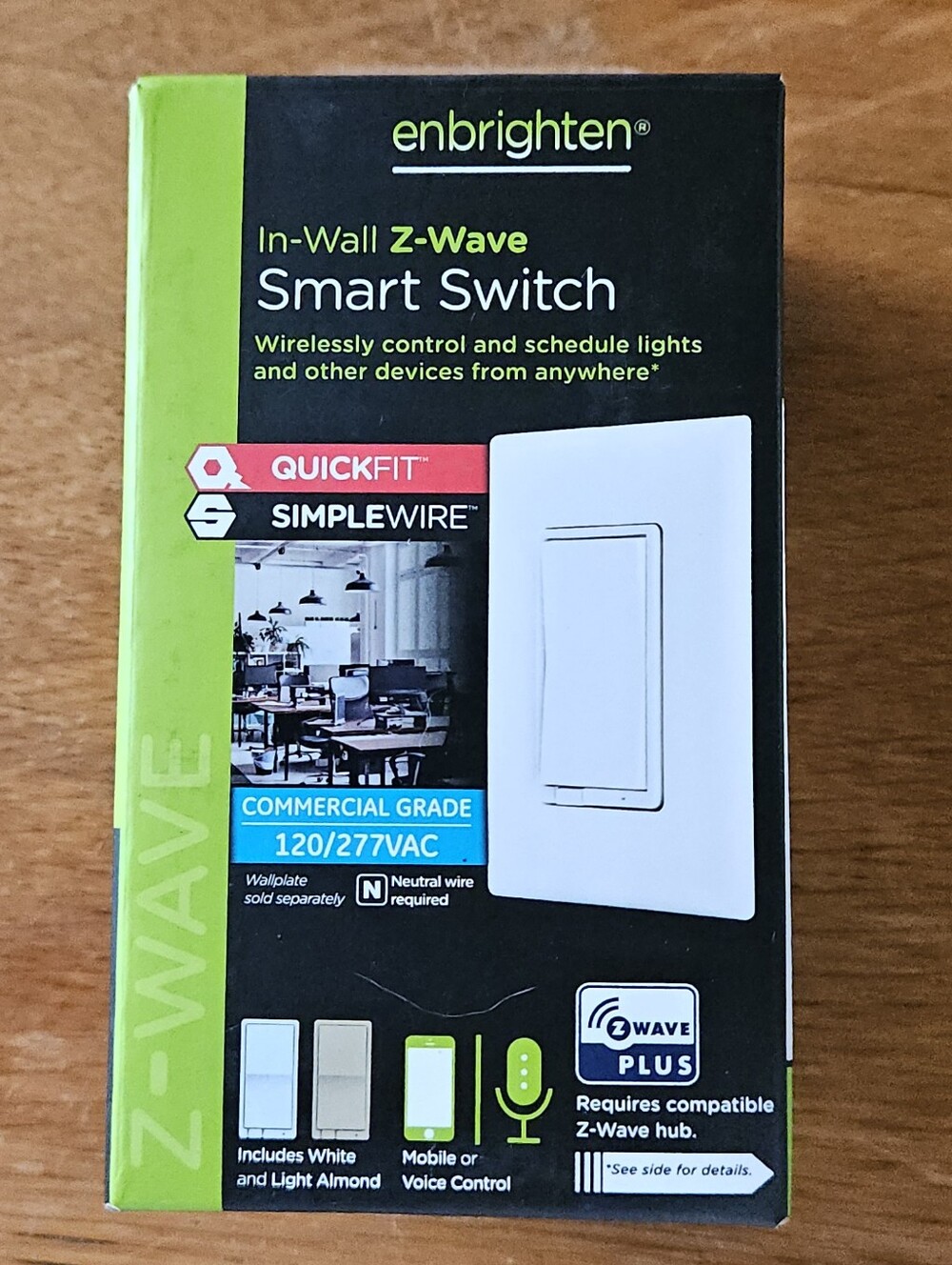 Enbrighten In,Wall, Z-Wave Plus Smart Switch with QuickFit and SimpleWire  NEW